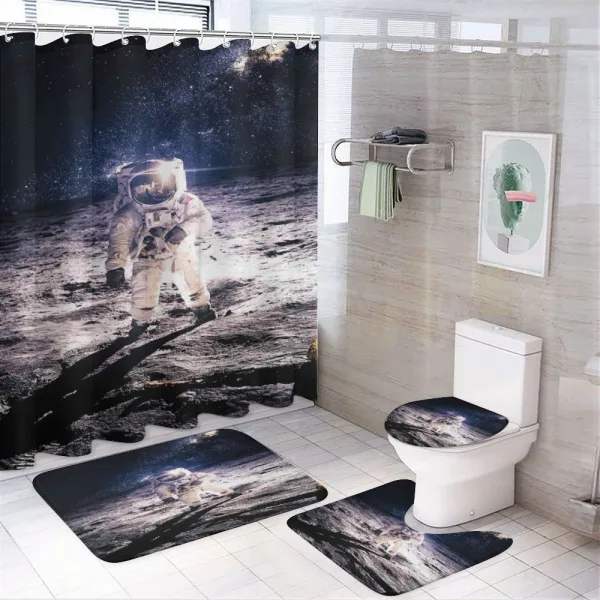 Astronaut on the Moon on a shower curtain