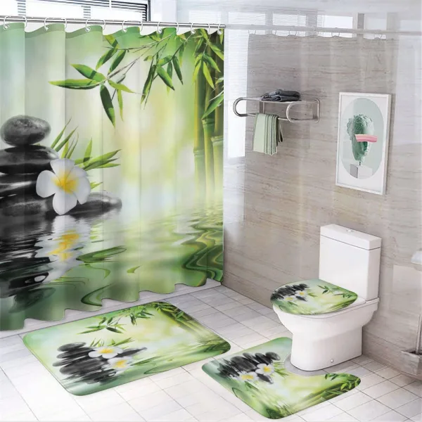 Bamboo Japanese Relax on a shower curtain