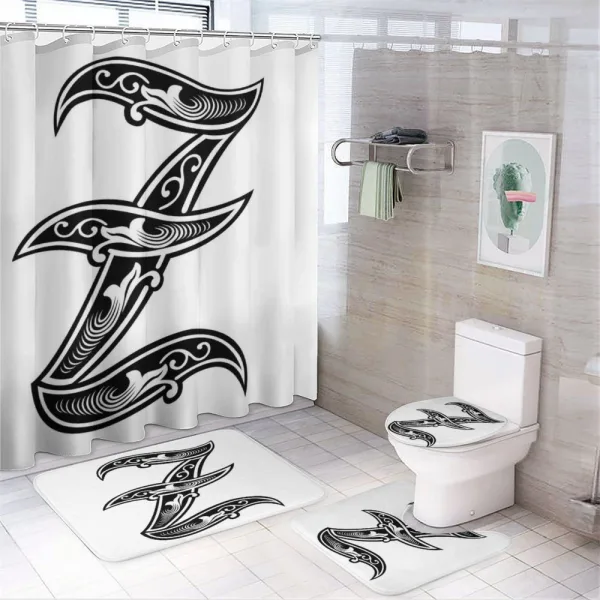 Black White Capital Z on a shower curtain