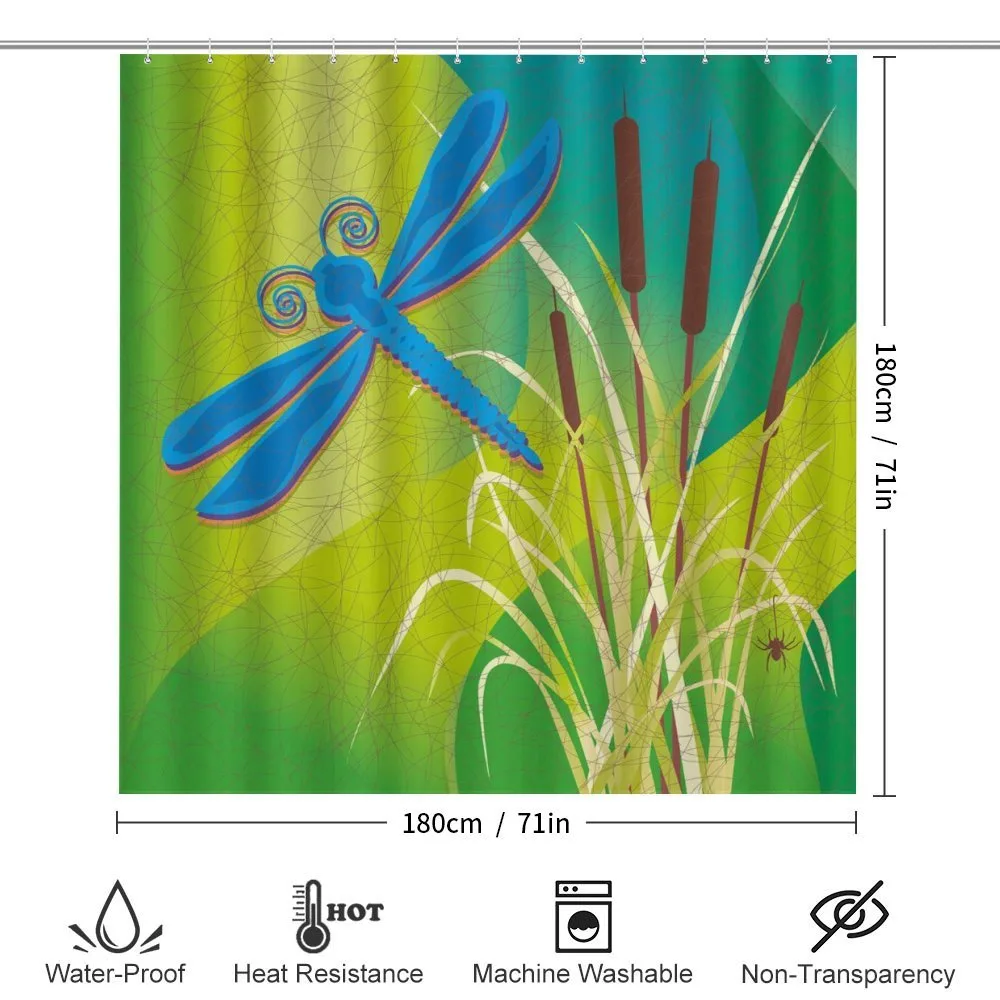 Blue Dragonfly on Green — Detail 2