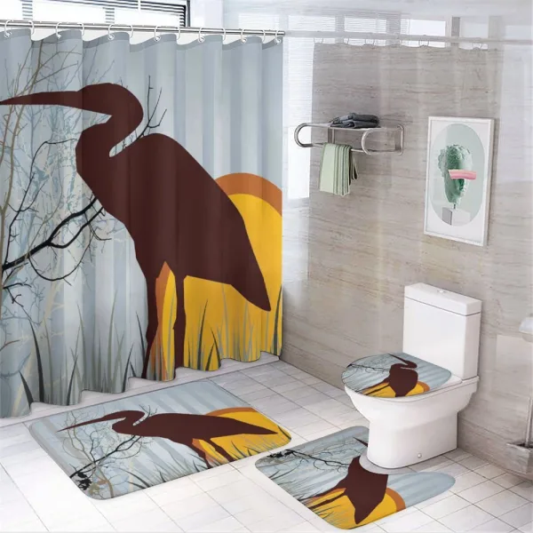 Circles and Vertical Stripes on a shower curtain