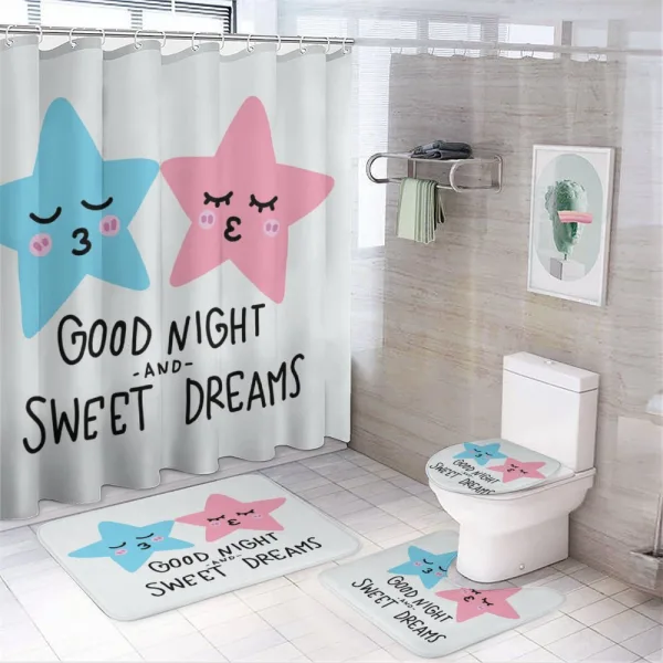 Dreams Stars Kiss on a shower curtain