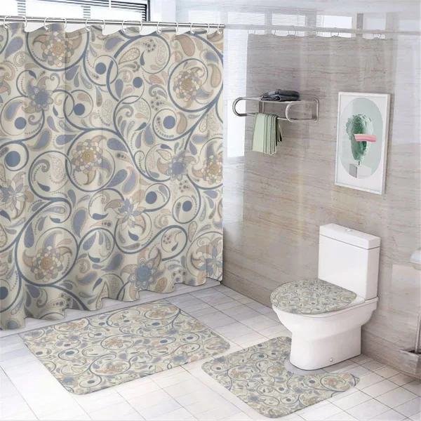 Eastern Oriental Scroll on a shower curtain