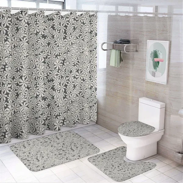 Fictional Chamomile Flower on a shower curtain