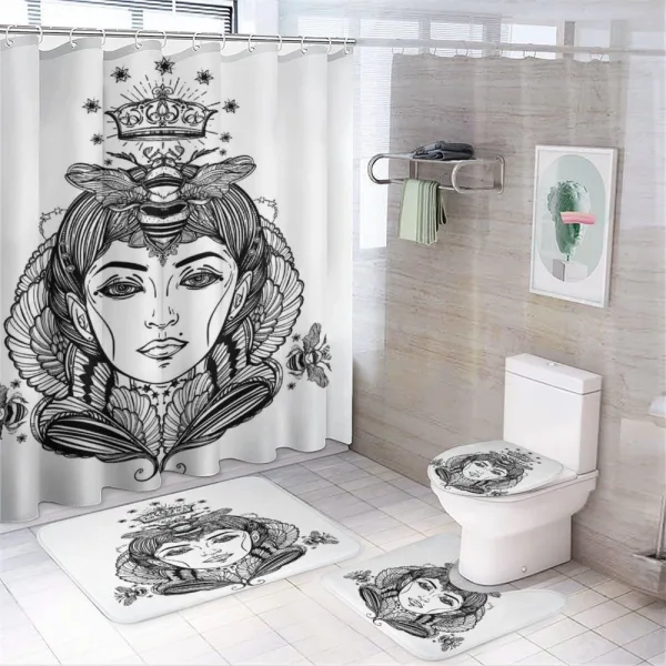 Folk Fantasy Art on a shower curtain