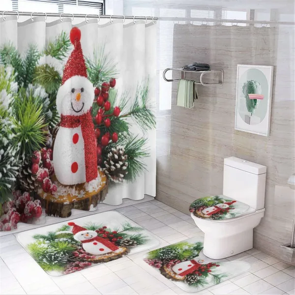 Funny Snowman on a shower curtain