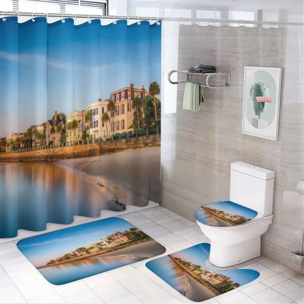 Historic Homes Battery on a shower curtain
