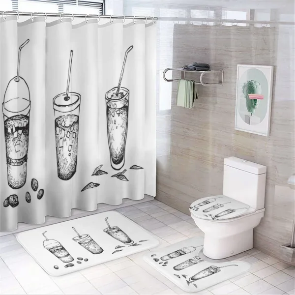 Iced Coffee Ice Tea Drink on a shower curtain