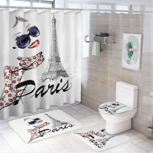 Image of a Woman Smiling on a shower curtain