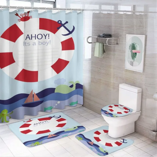 It's a Boy Maritime on a shower curtain