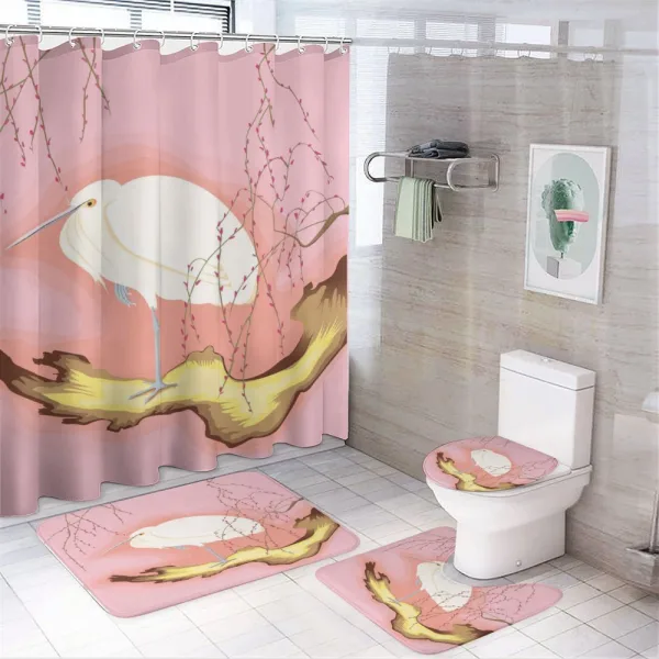 Japanese Art Bird on a shower curtain