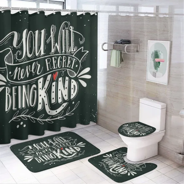 Kind Inspirational Phrase on a shower curtain