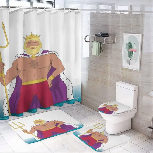 King of the Ocean Drawing on a shower curtain