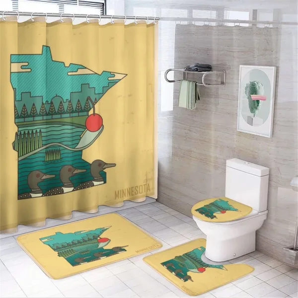 Mosaic Design State Map on a shower curtain