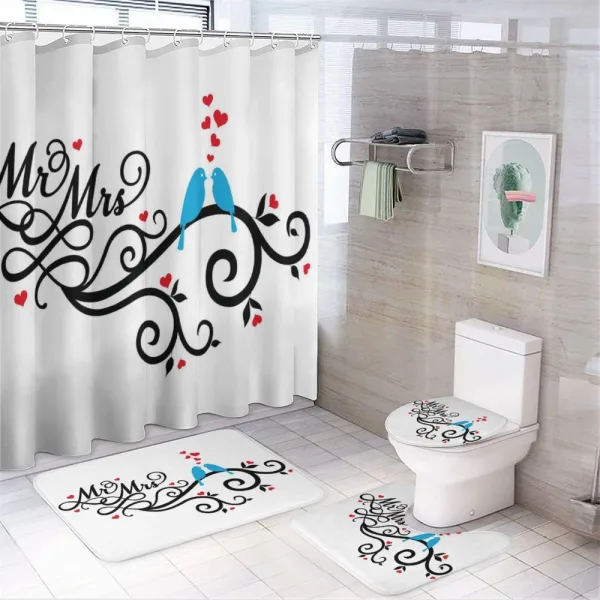 Mr. Mrs. Birds Branch on a shower curtain
