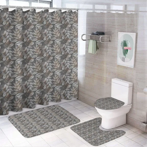 Rustic Branches Leaves on a shower curtain