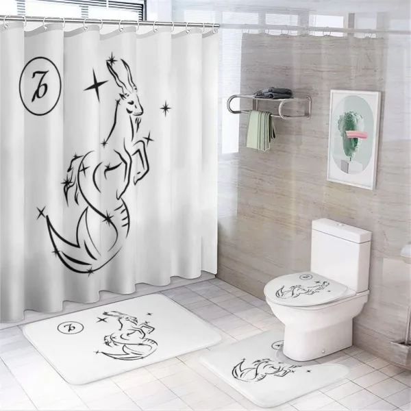 Sketch Goat on a shower curtain