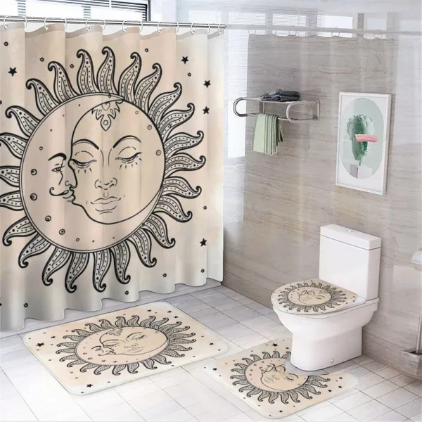 Sun and Moon Mystical on a shower curtain