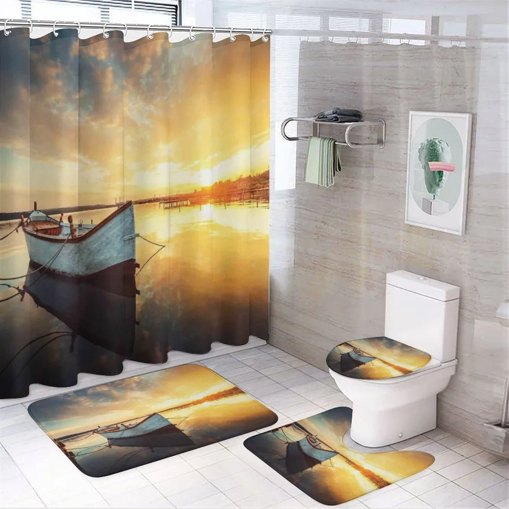 Sunset at Harbor Boat — Your design
