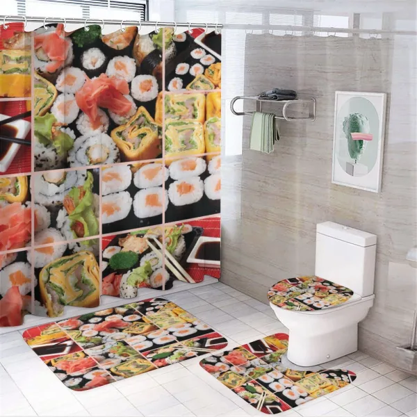 Sushi Roll Colored on a shower curtain