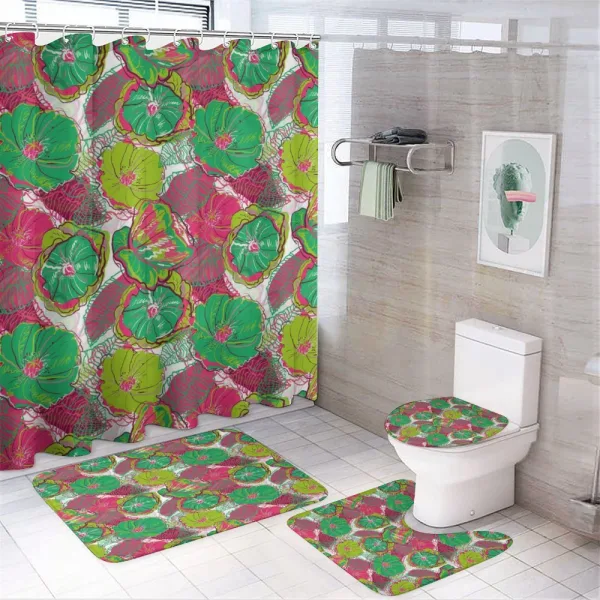 Tropical Bloom Caribbean on a shower curtain