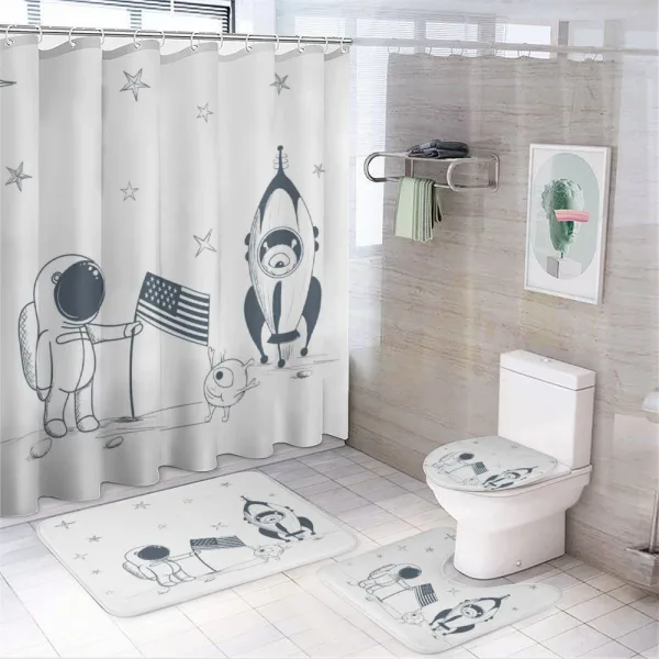 US Astronaut New Planet on a shower curtain