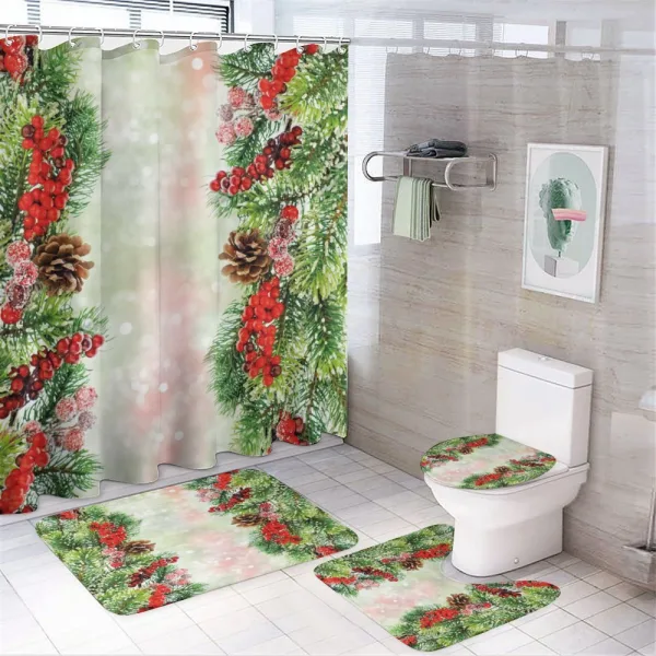 Vivid Branches Blurry on a shower curtain