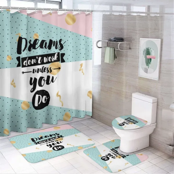 Words Abstract Hipster Retro on a shower curtain