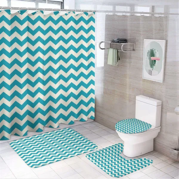 Abstract Chevron Lines on a shower curtain