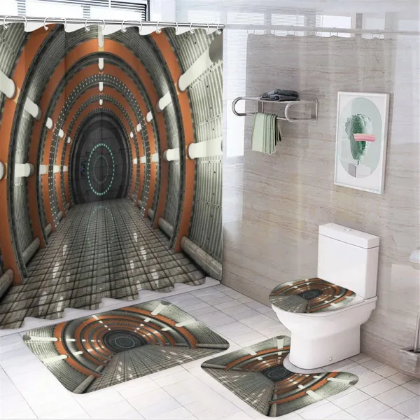 Earth Orbit Digital on a shower curtain
