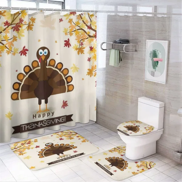 Fall Season Animal Leaf on a shower curtain