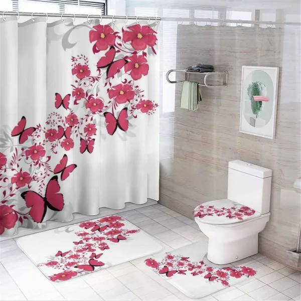 Flower Butterfly on a shower curtain