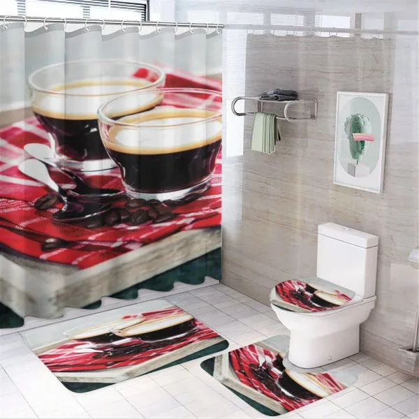 Freshly Brewed Espresso on a shower curtain