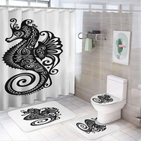 Graphic Swirl on a shower curtain