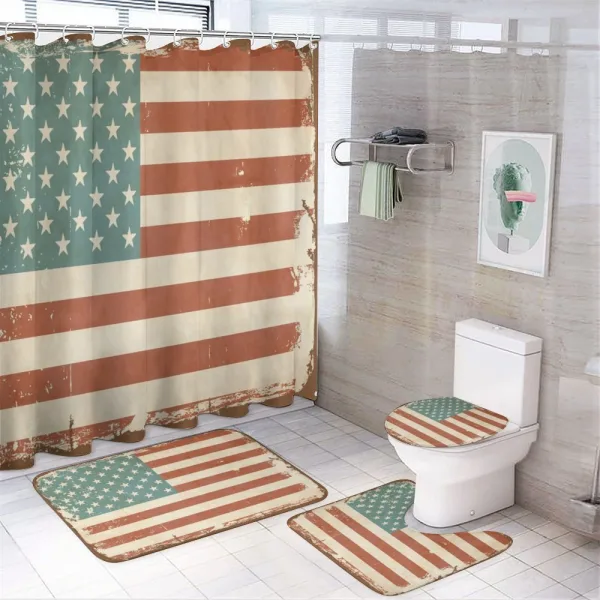 Grunge US Flag on a shower curtain