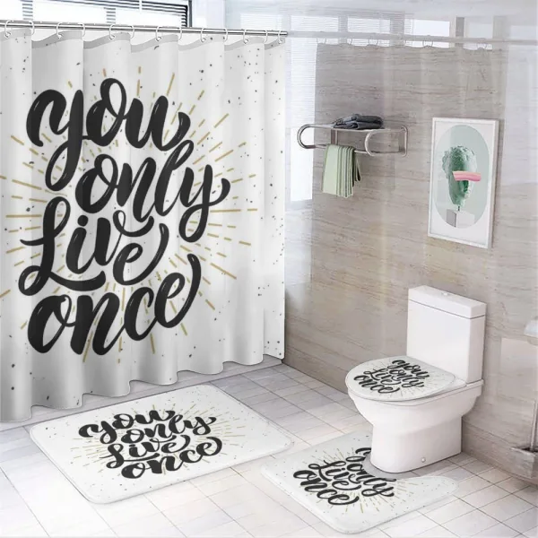 Hand Drawn Popular Words on a shower curtain