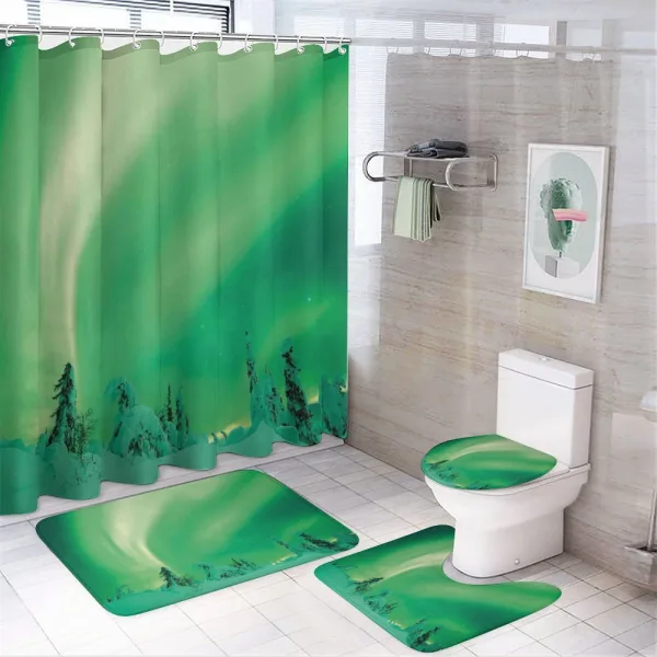 Icy Pine Tree on a shower curtain