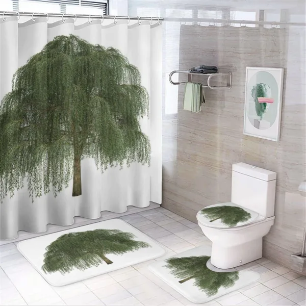 Joyous Botanical Leaves on a shower curtain
