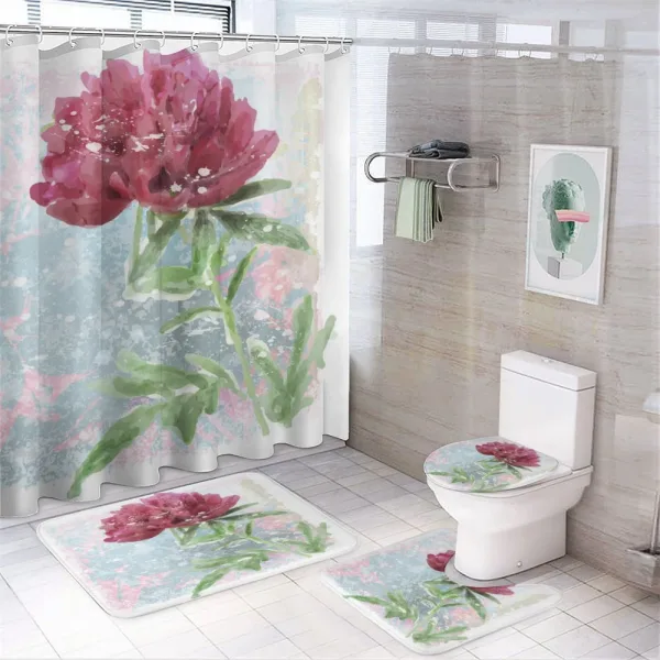 Peony Blossoms Growth on a shower curtain