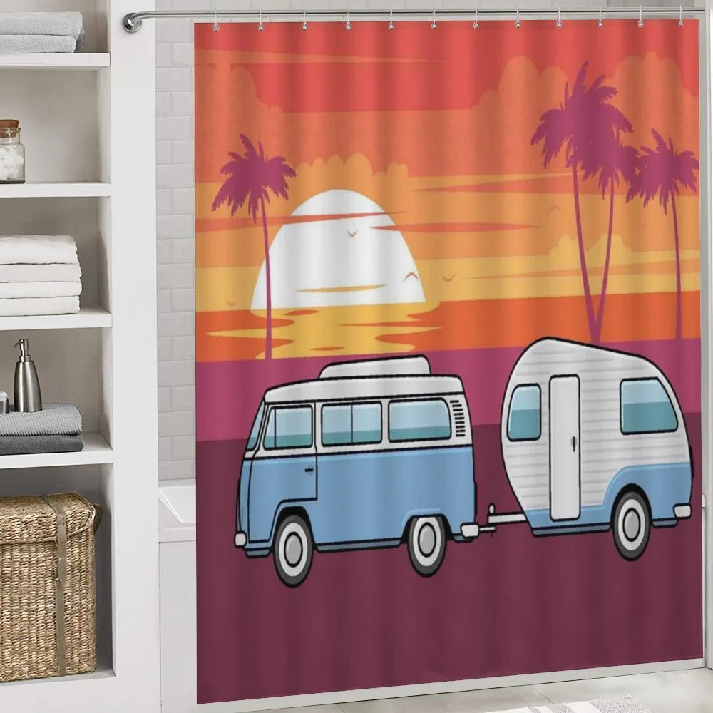 Retro Van Tropical Sunset Beach — Detail 4