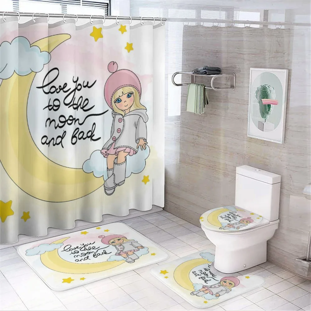 Romantic Moon Words and Girl — Your design