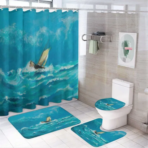 Sail in Stormy Weather on a shower curtain