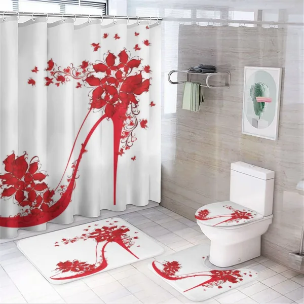 Shoe Butterflies Flowers on a shower curtain
