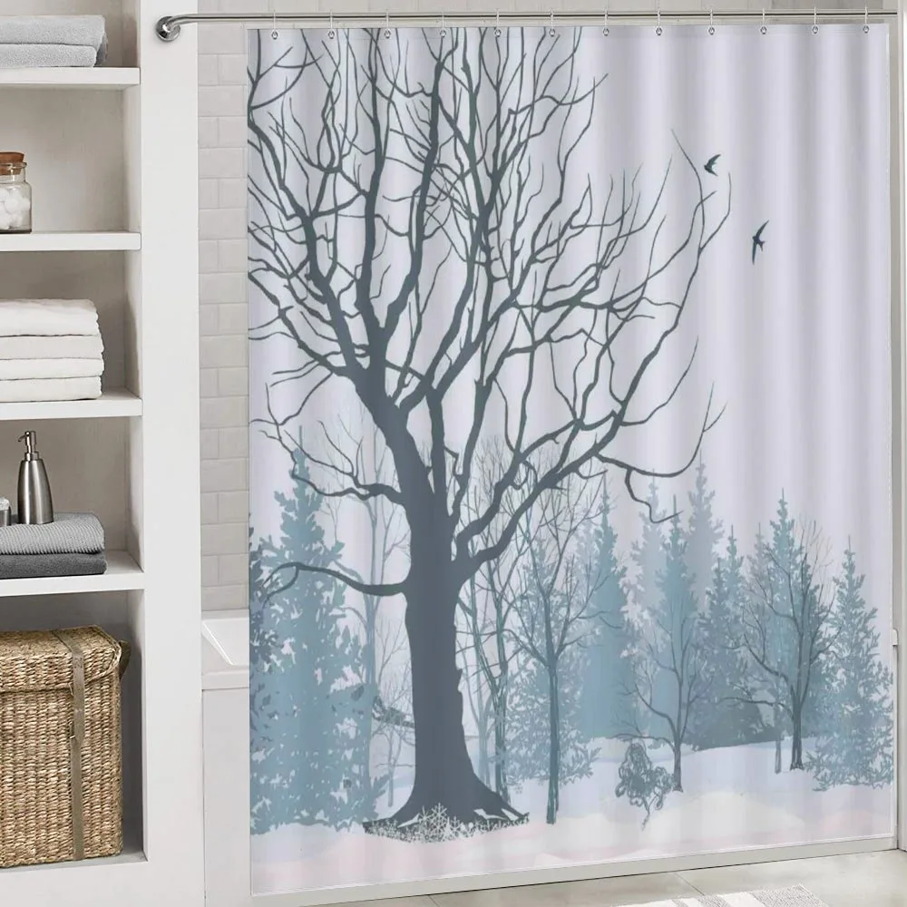 Snowy Forest Trees Birds — Detail 4
