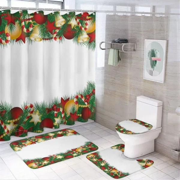 Tree Objects Borders on a shower curtain