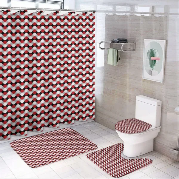 Bicolor Oval Shapes on a shower curtain