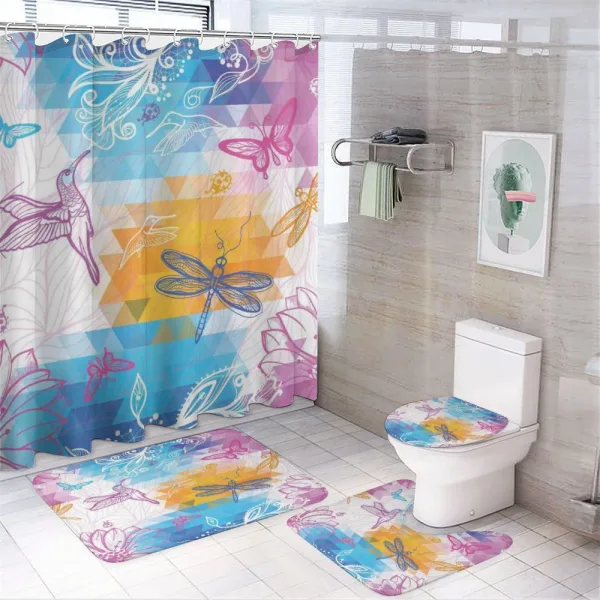 Butterflies Dragonflies on a shower curtain