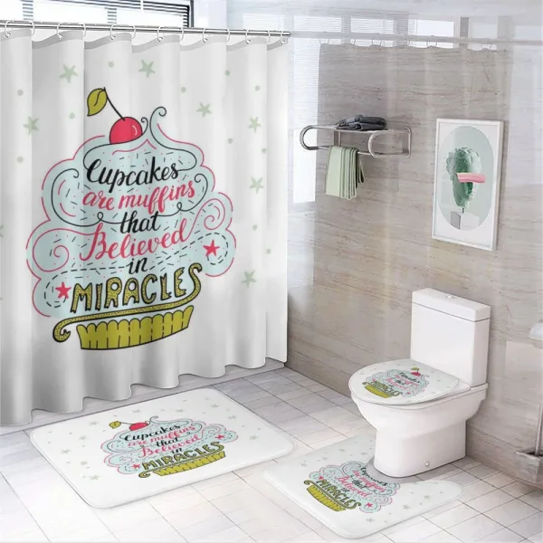 Cupcake on a shower curtain