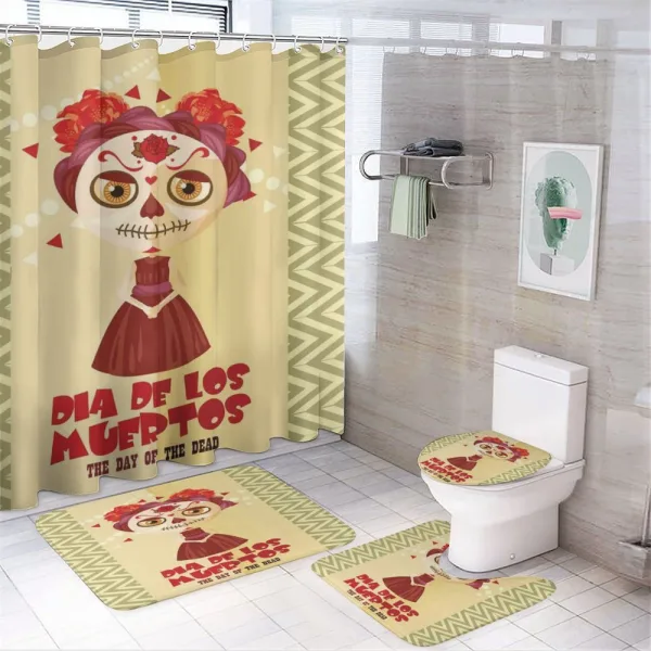 Day of Dead on a shower curtain