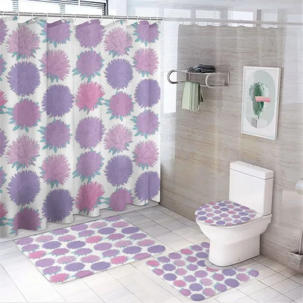 Detailed Flower Pattern on a shower curtain
